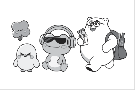 무채색표현 캐릭터 이미지