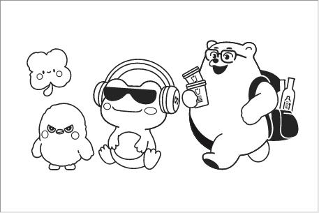 단색표현 캐릭터 이미지